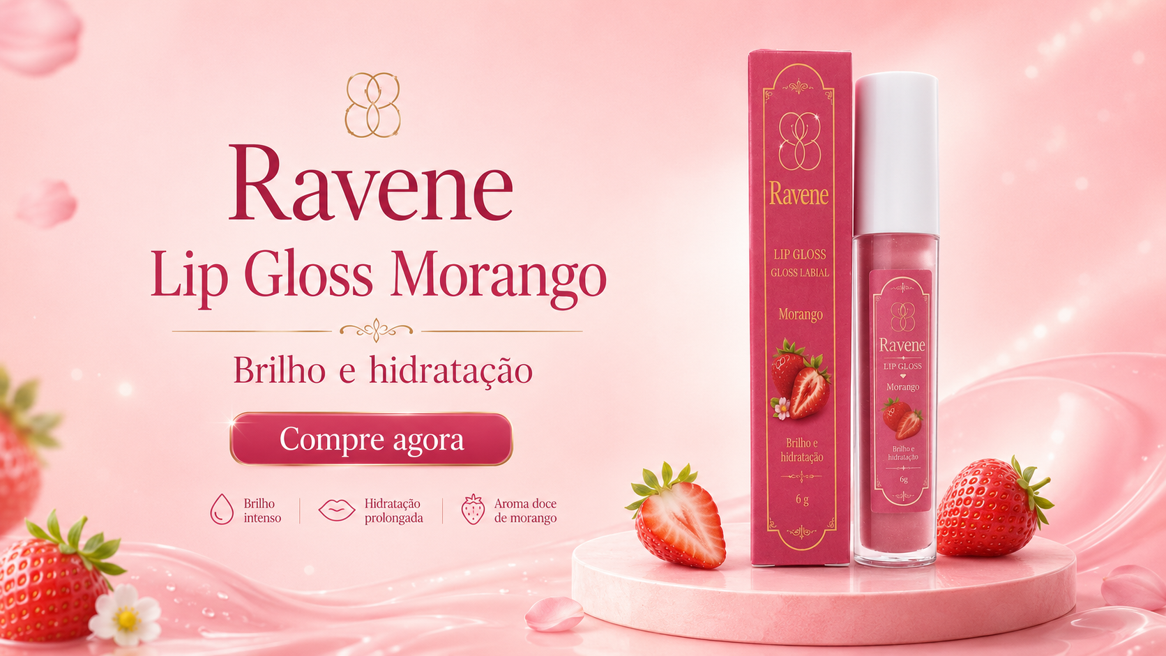Lip Gloss Morango Ravene